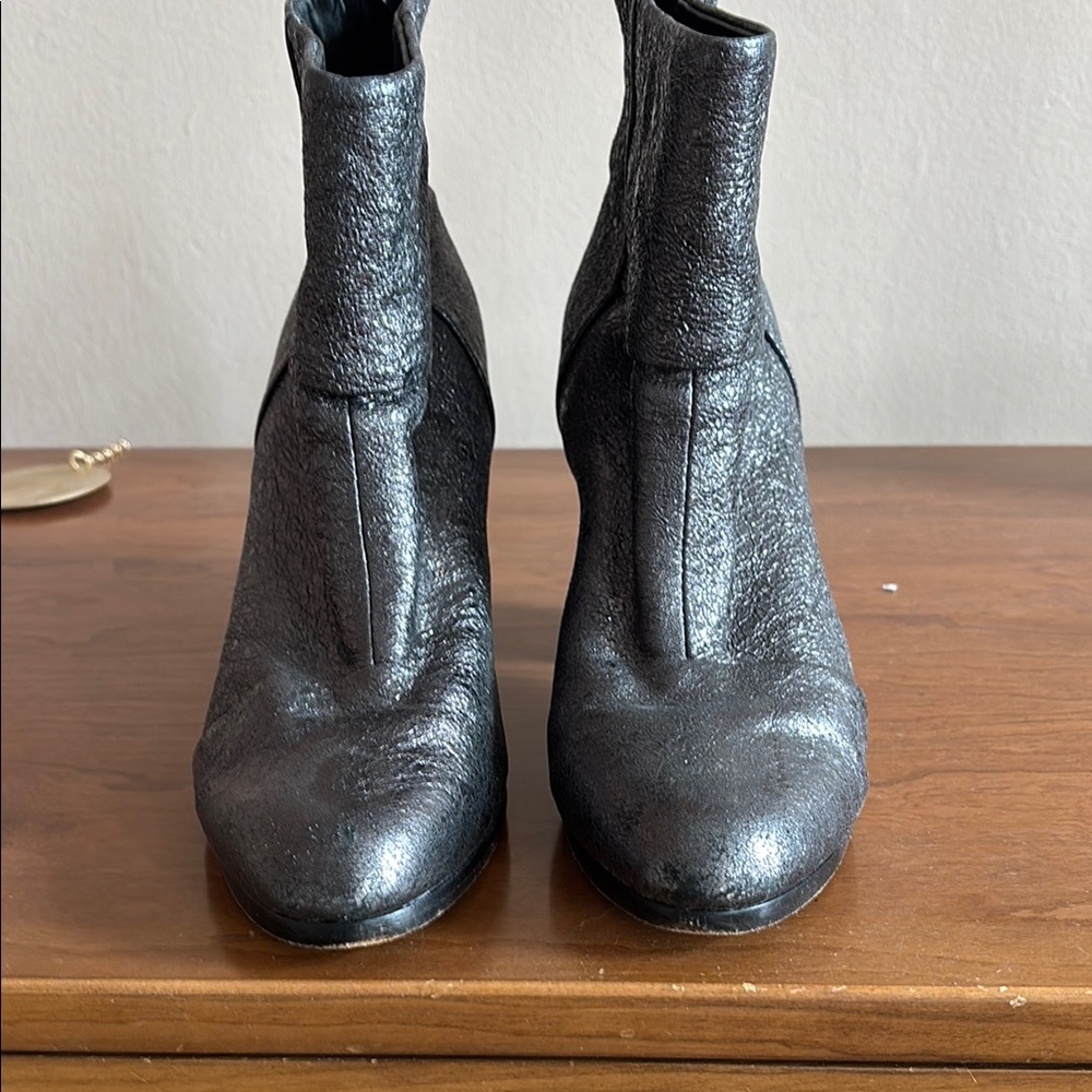 Rag and Bone Gunmetal Shimmer Ankle Boots